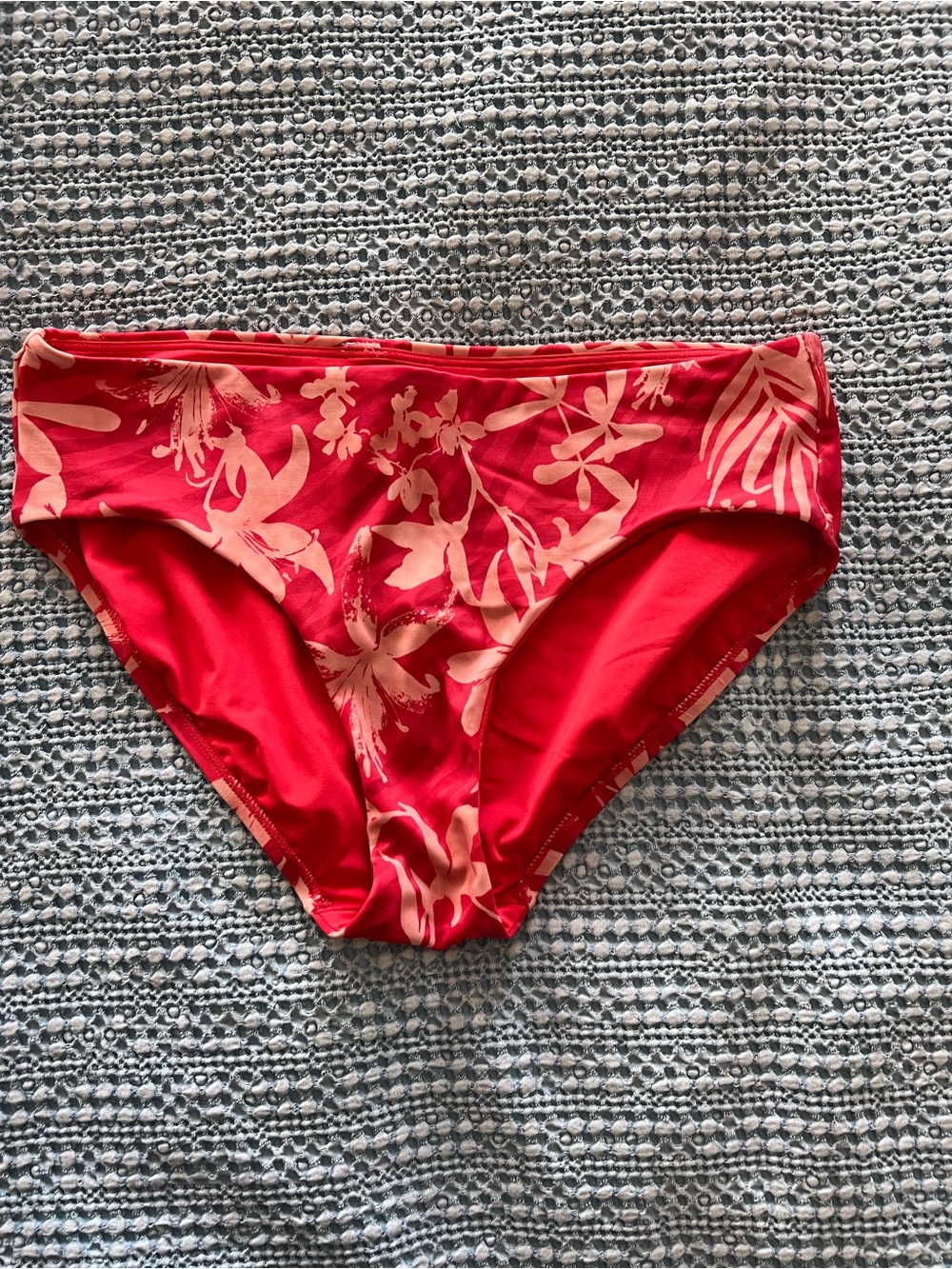 Athleta Red Bikini Bottoms with Floral Print